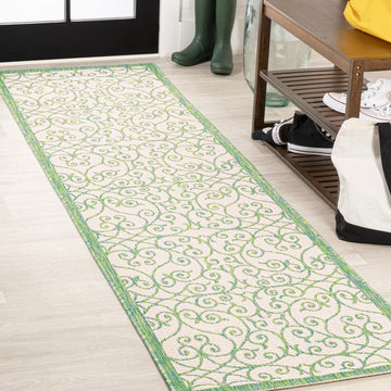 Madrid Vintage Filigree Textured Weave Indoor/outdoor Runner Rug